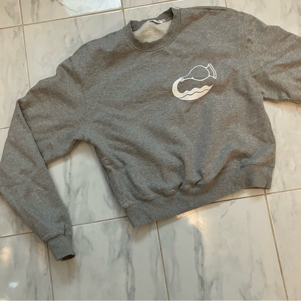 Good American Gray Crewneck Sweater.  Aquarius!   Oversized.